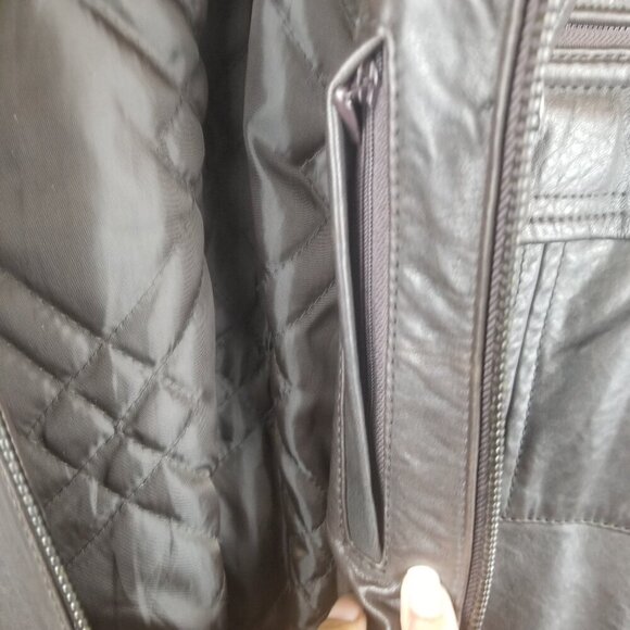 Andrew Marc New York Men's Dark Brown 100% Leather Biker Lined Jacket Sz XL - Picture 9 of 13